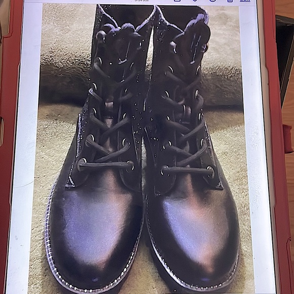 Daisy Fuentes Rhinestone Combat Boots - Picture 7 of 9
